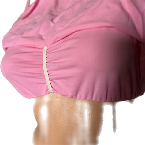 Wildfox Swim Wildfox Barbie Pink Crop Top Ruffle Bikini Swimsuit One Piece Doll Poshmark