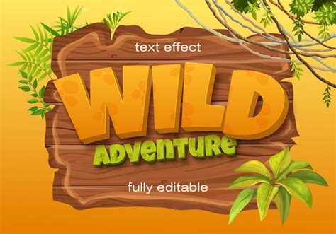 Premium Vector Wild Adventure Text Effect