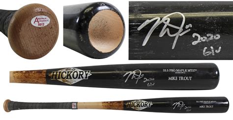 Lot Detail Mike Trout Game Used Signed Old Hickory Personal Model