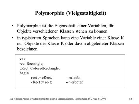 Grunds Tze Objektorientierter Programmierung Dr Wolfram Amme