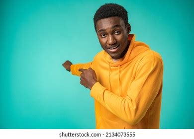 Happy African American Man Pointing Finger Stock Photo