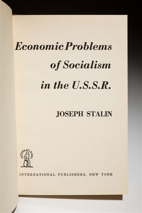 Economic Problems of Socialism in the U.S.S.R. - The First Edition Rare Books