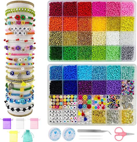 LALATOK 18000 Pièces Perles pour Bracelet 36 Couleurs 3mm Perles de