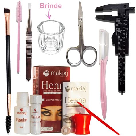 Kit Henna Designer Sobrancelhas Profissional Alto Rendimento E Fixa O