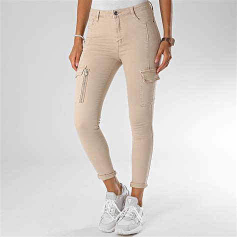 Girls Outfit Pantalon Cargo Slim Femme Dz387 Beige