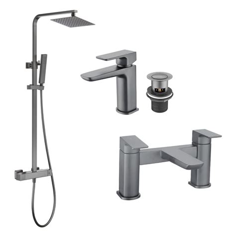 Gunmetal Bathroom Taps Pack With Shower Zana Better Bathrooms