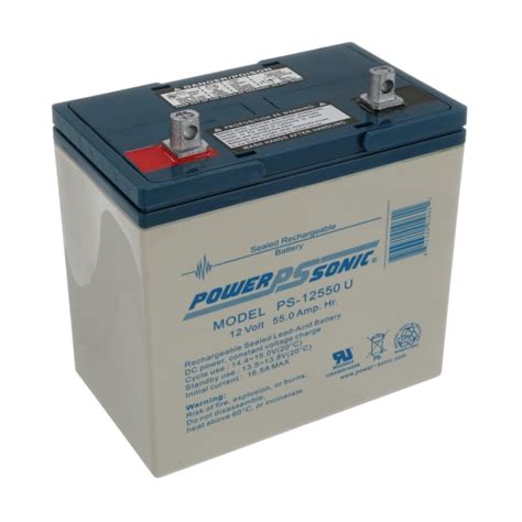 Power Sonic PS 12550U Battery Rechargeable Lead Acid 12VDC 55Ah