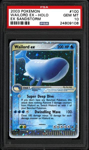 2003 Nintendo Pokemon Ex Sandstorm Wailord Ex Holo Psa Cardfacts®