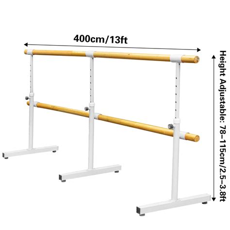 Ballet Barre 13FT Freestanding Bar Double Pine Dancing Training Dance