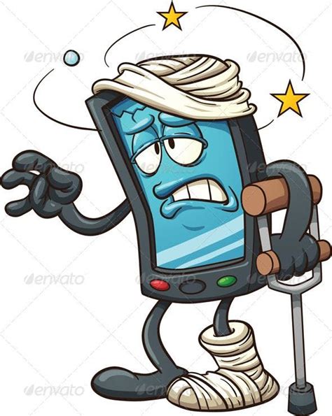 Broken Smartphone Cartoon Vector Graphics Design Graphic Design Lessons