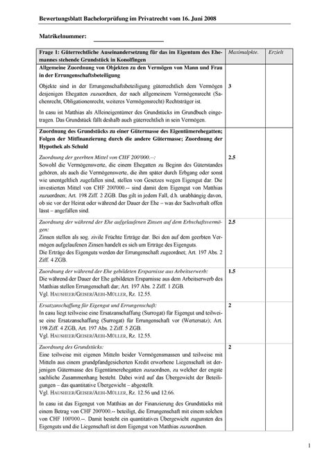 Bachelorklausur Juni 2008 Bei Wolf Loesung Bewertungsblatt