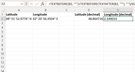 Excel Convert Degrees Minutes Seconds To Decimal Degrees