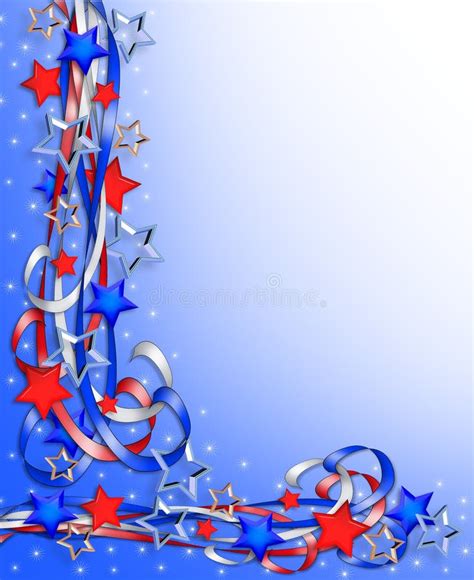 Patriotic Border Stars and Stripes Stock Illustration - Illustration of ...