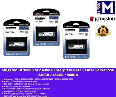 Kingston DC1000B M.2 NVMe Enterprise Data Centre Server SSD - Boot ...