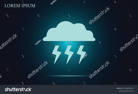 Lightning Cloud Vector Icon Stock Vector (Royalty Free) 2239539913 ...