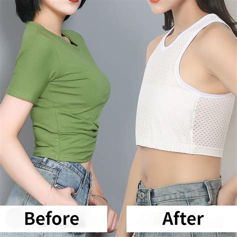 Breathable Les Lesbian Tomboy Ftm Zip Chest Breast Binder Bra Vest Pullover Soft Ebay
