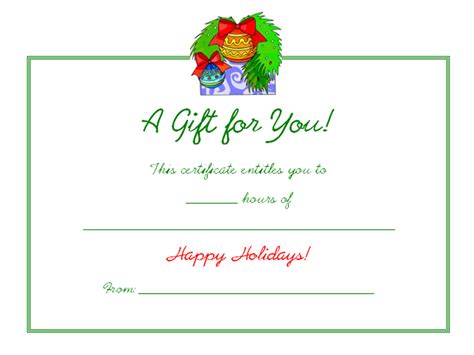 Christmas T Certificate Template Free Printable