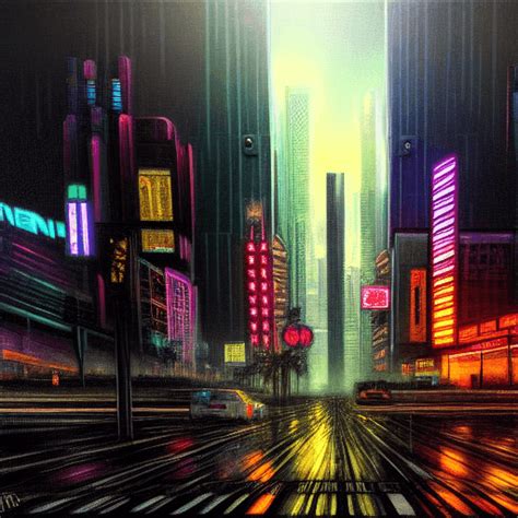 Cyberpunk Downtown Los Angeles Scene By Rembrandt · Creative Fabrica