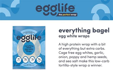 Egglife Everything Bagel Style Egg White Wraps No Flour Cage Free Eggs Gluten