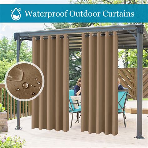 CJC Outdoor Patio Waterproof Curtains - Blackout, UV Protection, Solid ...