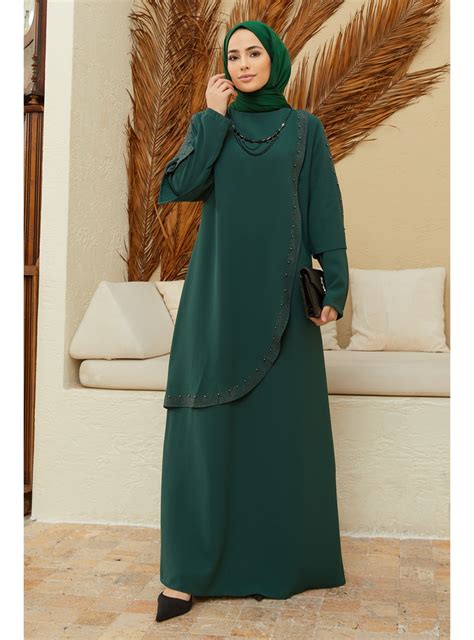 Emerald Modest Plus Size Evening Dress