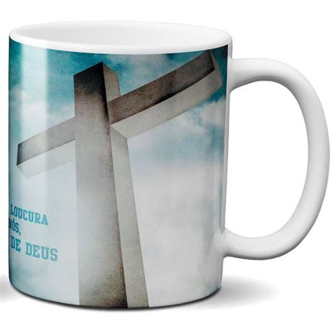 Caneca cruz fé religião jesus salvador presente evangélico Mago das