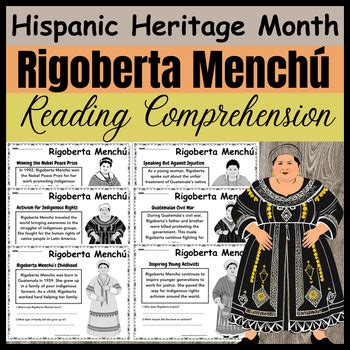 Hispanic Heritage Month Rigoberta Menchú Reading Comprehension TPT