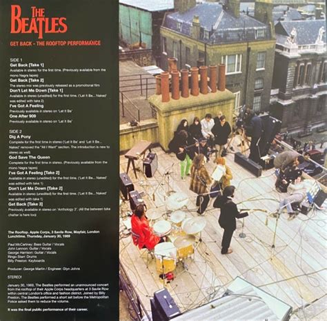 The Beatles Get Back The Rooftop Performance Limited Edition