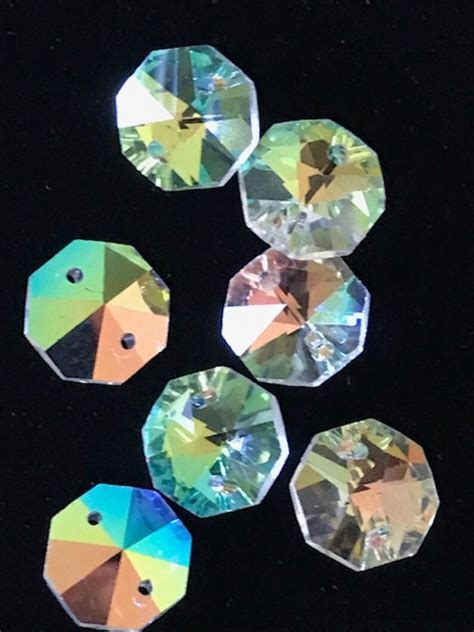 Swarovski Octagon Crystal Beads Mm Crystal Ab Etsy