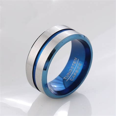 READY STOCK Cincin Lelaki Tungsten Men S Polished Grooved Tungsten