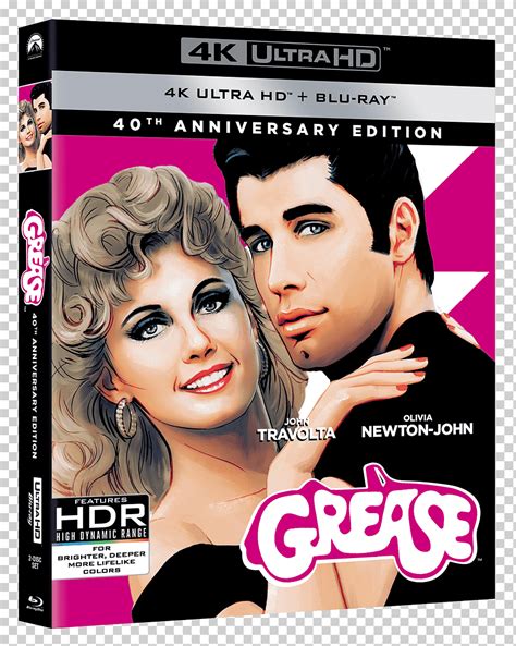 John Travolta Olivia Newton John Grease Disco Blu Ray Blu Ray Ultra Hd Dvd Televisión Pelo