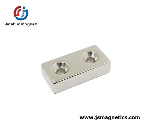 High Gauss Axial Neodymium Block Countersunk Magnet For Motor China