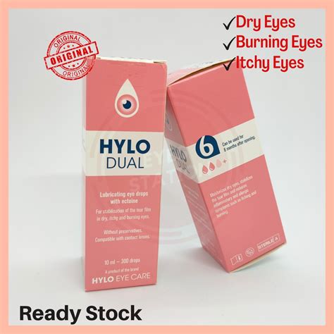 Hylo Dual LUBRICATING Eye Drops 10ml For Dry Itchy And Burning Eyes