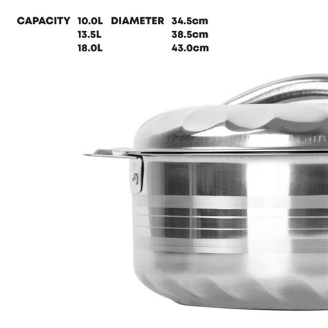 Sq Professional 9483 Jumbo Contour Stainless Steel Hot Pot Set 3pc 10