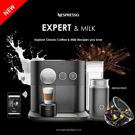 The Espresso Coffee Machine Is Next To An Appliance With Milk On It