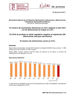 Fillable Online Movimiento Natural De La Poblacin Nacimientos