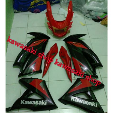 Jual Fairing Sayap Ninja Rr New Hitam List Merah Full Set Original Di