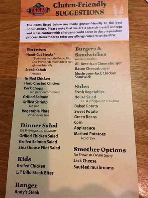 Bad News Gluten Free Menu At Texas Roadhouse Gluten Free Dad