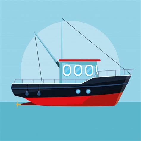 Dibujos Animados De Barco De Pesca Vecto Premium Vector Freepik