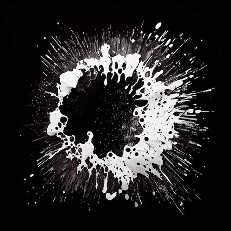 Premium Photo White Paint Circle Splash Isolated On Black Background