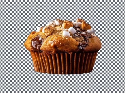 Premium Psd Freshly Baked Smores Muffin Isolated On Transparent