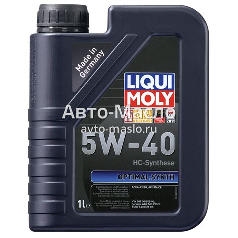 Моторное масло Liqui Moly Optimal Synth 5W-40 (1 л) - Авто-Масло