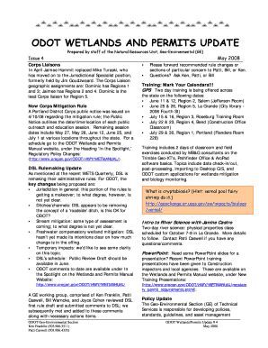 Fillable Online Ftp Odot State Or ODOT WETLANDS AND PERMITS UPDATE Fax