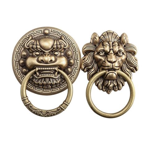 Classic Chinese Full Brass Lion Head Door Handle Vintage Cabinet Pulls Feng Shui Ebay Door