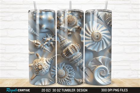 D Seashell Oz Tumbler Wrap Png Graphic By Regulrcrative