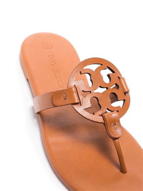 Tory Burch Miller Soft Logo Leather Sandals Brown Farfetch Uk