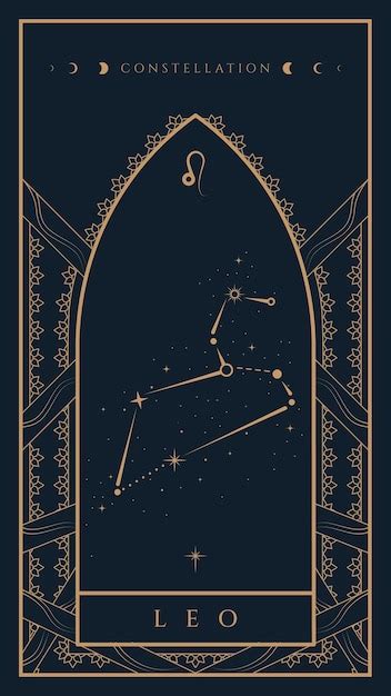 Premium Vector Leo Constellation Zodiac Illustration