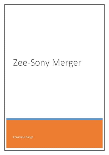 Zee sony merger | PDF