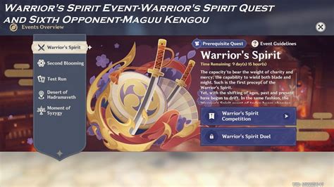 Genshin Impact Warriors Spirit Event Warriors Spirit Quest And Sixth