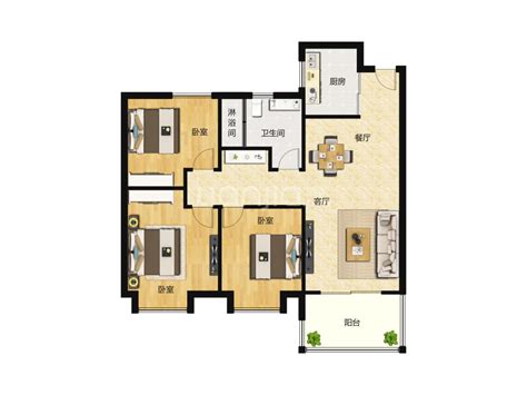 【新华·学府庄园阜阳新华·学府庄园楼盘】零居室户型图3室2厅1卫建面 95m²房型图 阜阳贝壳新房